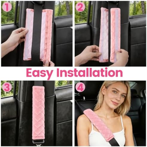 Amooca 2 Pack Seat Belt Covers Soft Shoulder Pad - Image 4