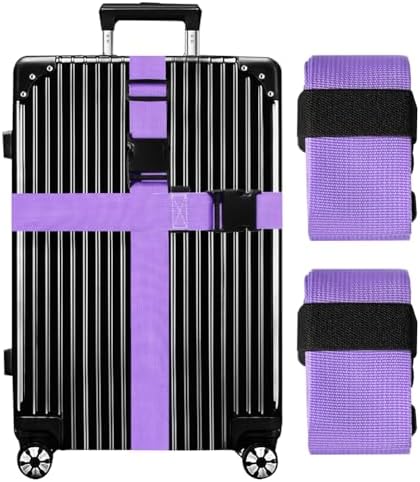 Luggage Straps for Suitcases TSA Approved-2 Pack Bright Personalized Luggage by GOWRAPS