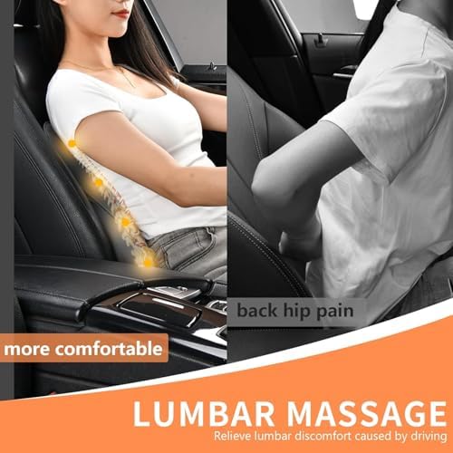 Coverado Lumbar Support Pillow for Car Seat Driver, Leather Car Seat Cushions - Image 4