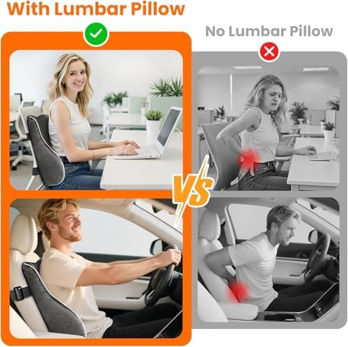 CloudBliss XL Lumbar Support Pillow, Memory Foam - Image 3