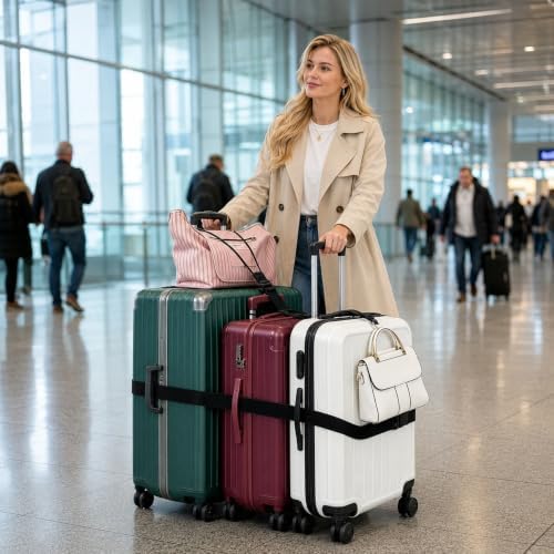 6-Piece Luggage Connector Straps Set, Adjustable Black Suitcase Accessories - Image 5