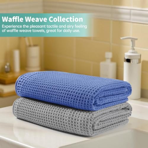 Microfiber Waffle Bath Towels, 4 Pieces, Fast Drying, Lint Free 430 GSM - Image 6
