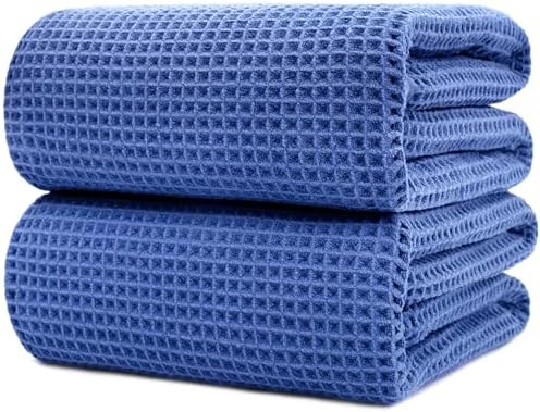 POLYTE 430 GSM Poly Blend Microfiber Waffle Bath Sheet XL Set, 35x70 in by Polyte