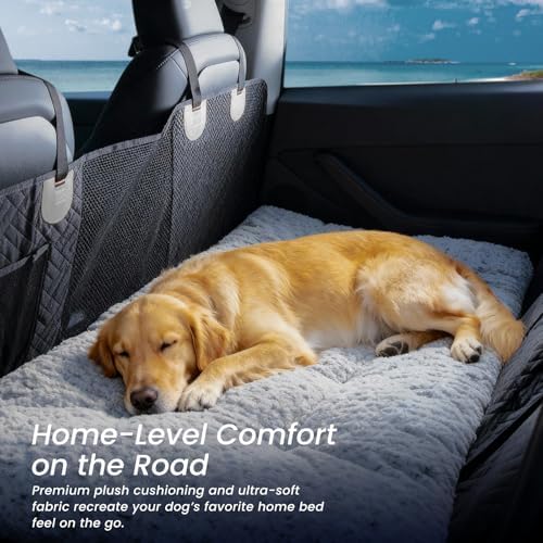 3.5" Thick Plush Dog Bed Mat for Car Back Seat, Non-Slip Pet Travel Bed - Image 2