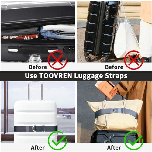 TOOVREN 2-in-1 Travel Belt for Luggage Straps Add a Bag Bungees Suitcase - Image 4