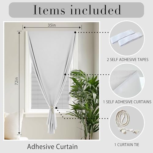 100% Blackout Self Adhesive Curtains Portable Curtain Simple and Easy to - Image 6