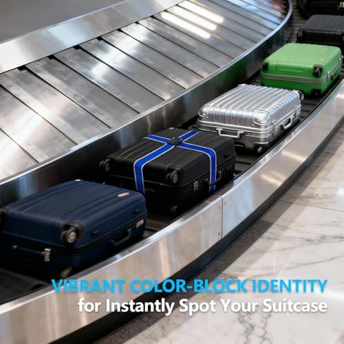 Luggage Straps and Tags Set for Suitcase, 4 Vibrant Color Straps and 4 Tags - Image 5