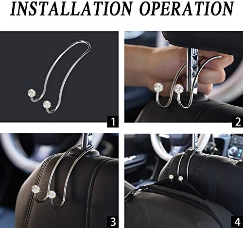 SAVORI Auto Hooks Bling Car Hangers Organizer Seat Headrest Hooks Strong and - Image 5