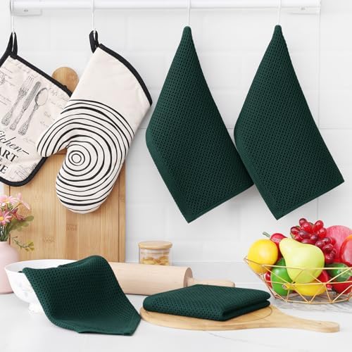 Homaxy 100% Cotton Waffle Weave Kitchen Dish Cloths 6-Pack - Image 6