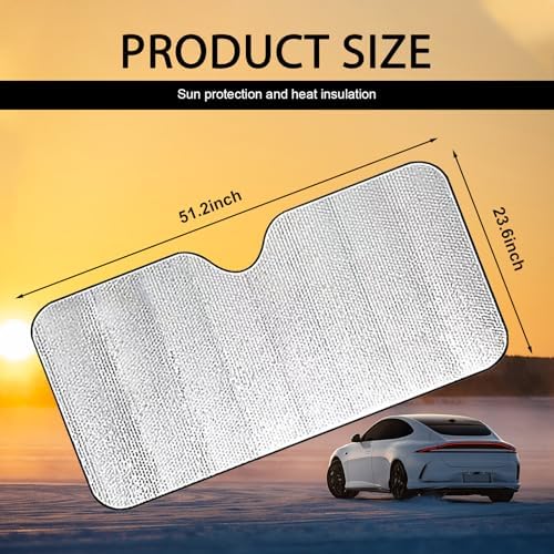 Accordion Foldable Windshield Sun Shade, Reflective Sunlight Highly Effective - Image 2