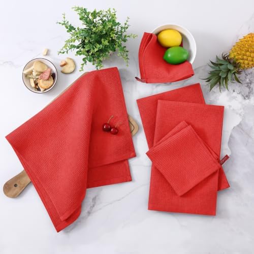 Homaxy 100% Cotton Waffle Weave Dish Cloths, 6 Pack - Image 2