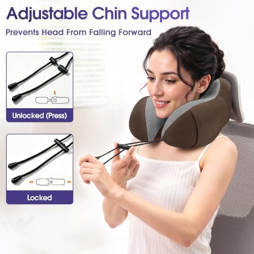 CloudBliss Memory Foam Travel Neck Pillow Airplane, 2 Pack - Image 5
