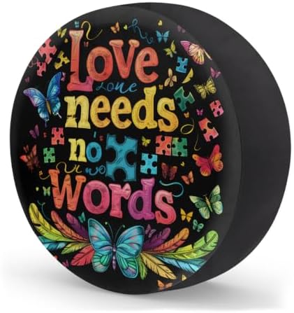 Autism Word Color Spare Tire Cover Dust-Proof Wheel Protector - Image 2