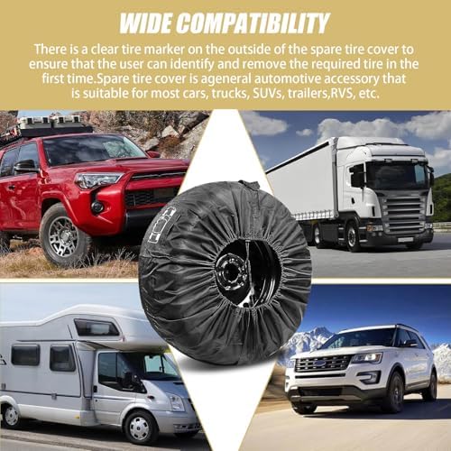 1 PC Car Tire Protector, 31.49" 210T Oxford Cloth Sun Dustproof 19"-23" Spare - Image 6