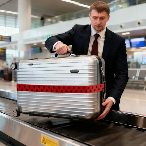 Red Black Polka Dot Luggage Straps - Image 7
