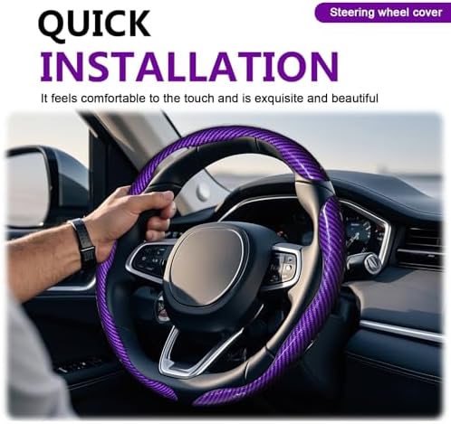3pcs Universal Carbon Fiber Steering Wheel Cover - Image 6