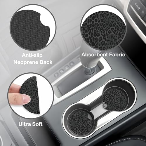 Black Leopard Print Steering Wheel Cover - Image 4