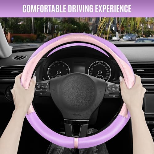 PIC AUTO Steering Wheel Cover, Universal Fit 14.5"–15.5", Soft PU Grain Leather - Image 5