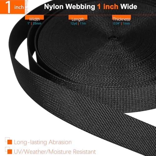 1 inch Straps and Buckles Set: 12 Yard Nylon Webbing Strap 1" Wide, 10 Pack - Image 3