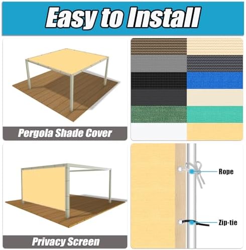 Amagenix 90% Shade Fabric 10'X 11' Sand Sun Shade Cloth - Image 3