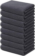 Kitinjoy 100% Cotton Waffle 8-Pack Kitchen Towels, Dark Grey by Kitinjoy