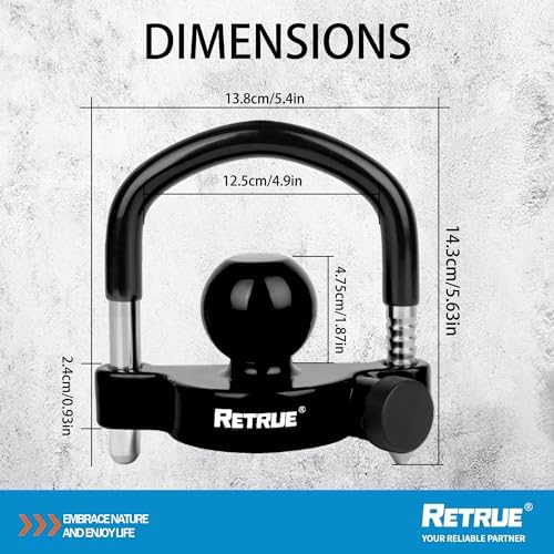 RETRUE Universal Trailer Coupler Hitch Lock, Waterproof Cover & Cap - Image 5