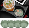 Silicone Car Coasters Set of 4, 3.15" Foldable Cup Holder Mats by Wingcases
