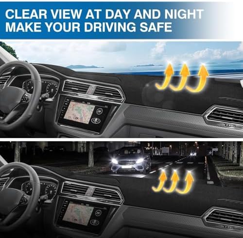 KUST Black Dash Cover for Volkswagen VW Tiguan 2017-2024 Polyester Dashboard - Image 6