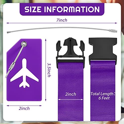 Weewooday 8 Pcs Luggage Straps Suitcase Tags Set - Image 2