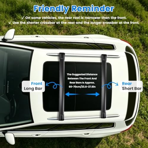 330lbs Max Load Lockable Roof Rack Cross Bars - Image 6