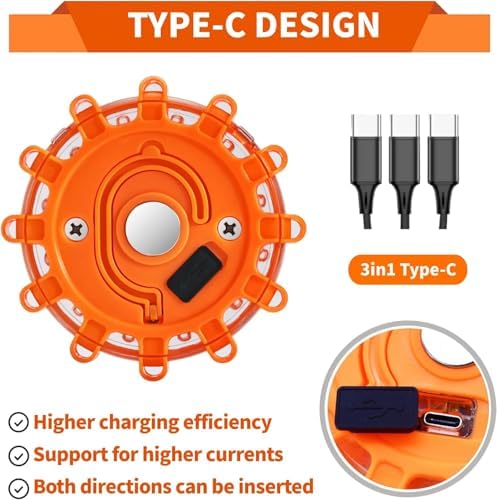 6 Pack LED Road Flares, Rechargeable EmergencySafety Strobe Lights - Image 2
