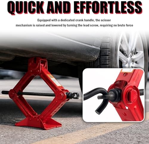 1.5 Ton Car Scissor Jack, 3.93"-13.18" Adjustable Low Profile Car Jack - Image 6