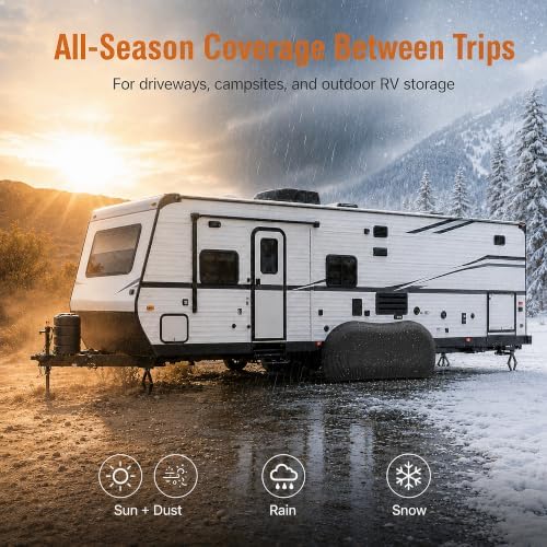RV Tire Covers: Dual Axle Trailer Tire Cover Protect 4 Wheel 27"-30" - Image 6