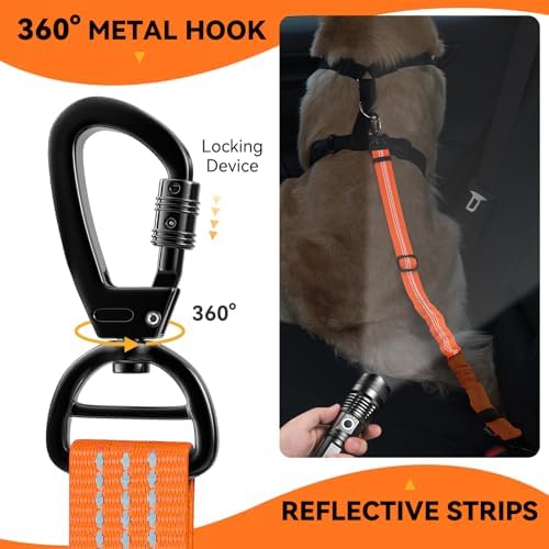 Pawaboo 2Pack Dog Car Seatbelt, 3-in-1 Dog Tether - Image 2