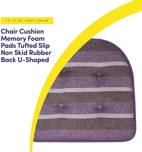 Sweet Home Collection Chair Cushion Memory Foam Pads Tufted Slip Non Skid - Image 3