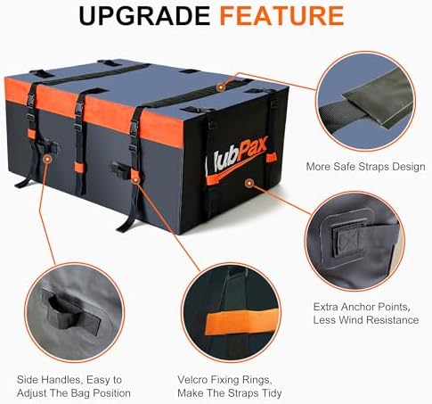 16 Cu Ft. Car Rooftop Cargo Carrier Bag Car Roof Top Bag Cargo Carrier - Image 2