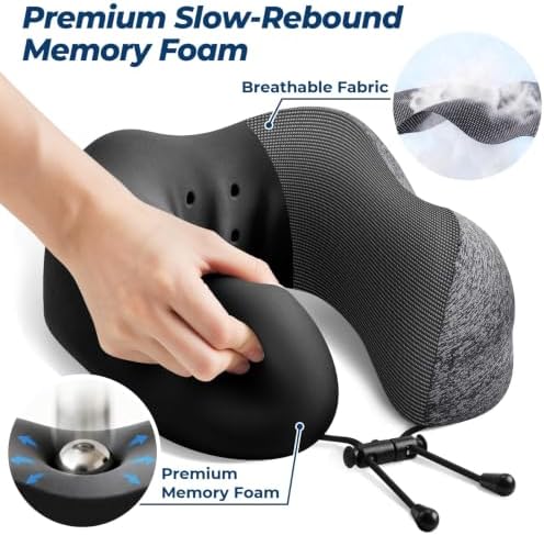 ExploreBliss Travel Pillow, Memory Foam Neck Pillow Airplane - Image 3