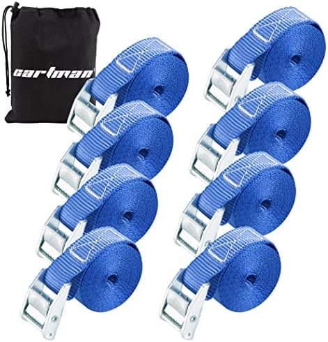 Cartman 1" x 12 ft Lashing Straps, 8 Pack, 600 lb Break Strength by CARTMAN