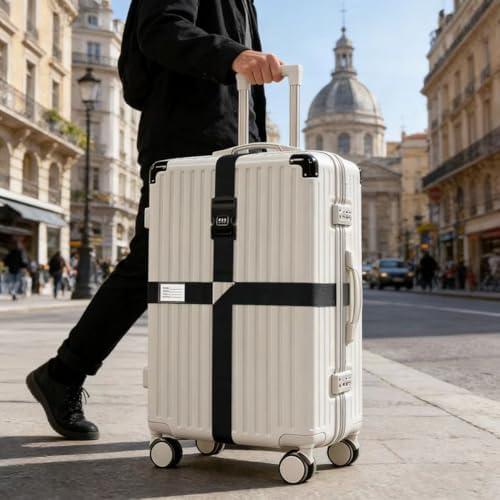 Cross-Strap，Combination Lock Luggage Straps, Adjustable Suitcase Belts - Image 5