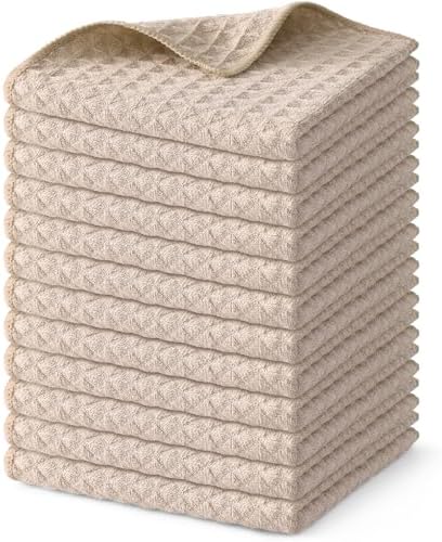 Homaxy Microfiber Waffle Weave Kitchen Dish Cloths, 12 Pack by Homaxy