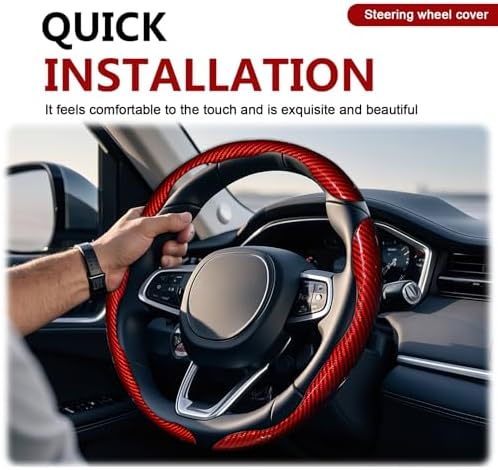 3pcs Universal Carbon Fiber Steering Wheel Cover - Image 6