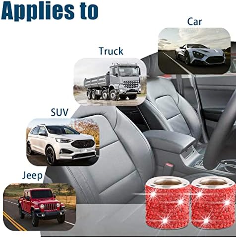 BELOMI 4 Pack Car Headrest Collars, Bling Car Head Rest Collars Rings Decor - Image 6
