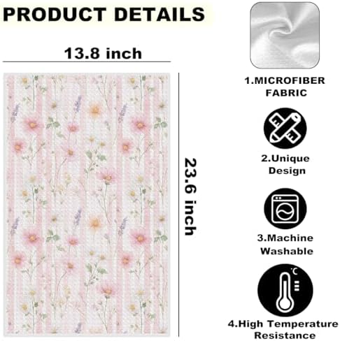 2 Pcs Watercolor Floral Kitchen Towels Decorative Dish Towel - Image 2
