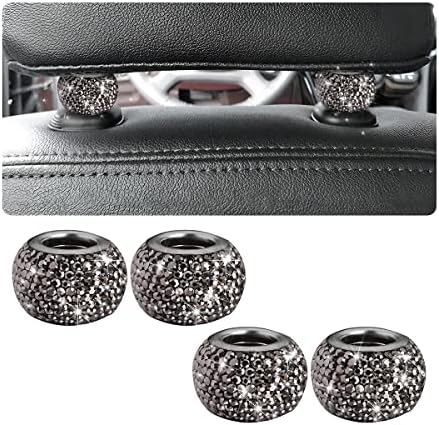 BELOMI 4 Pack Car Headrest Collars, Bling Car Head Rest Collars Rings Decor by BELOMI