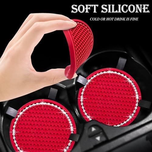 2PCS Bling Cup Holder Coaster, 2.75 Inch Auto Car Cup Holder Insert Coasters - Image 4
