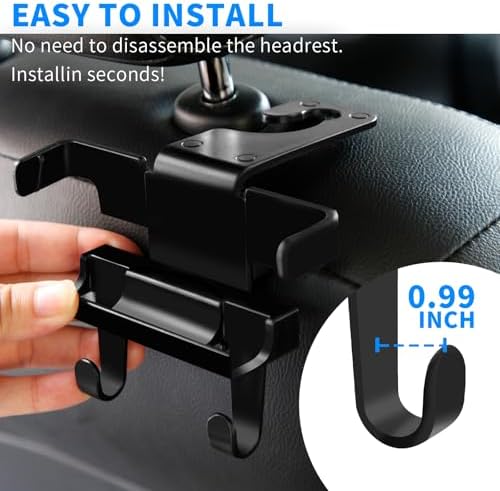 Upgraded Car Headrest Hidden Hook 2 in 1 Car Seat Hooks - Image 6