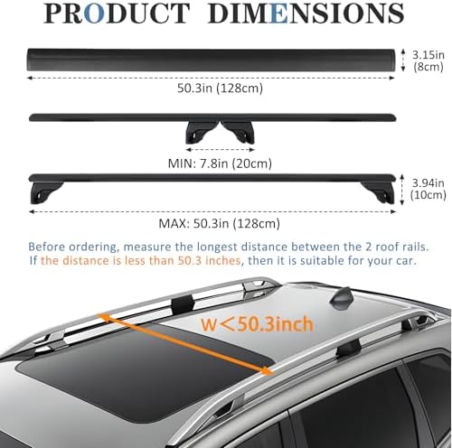 50.3” All-Metal 330 lbs Roof Rack Cross Bars - Image 3