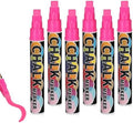 6PCS Pink Jumbo Liquid Chalk Markers Erasable 10mm Reversible Tip by Unknown