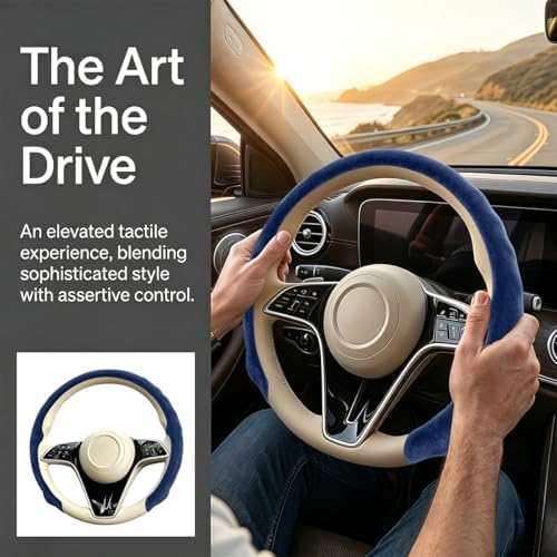 Mandark 15 Inch Car Steering Wheel Cover, Dark Blue - Image 5