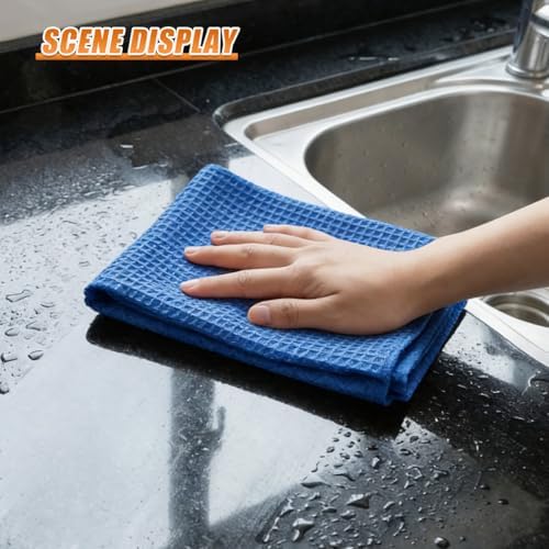 Craedli 3PCS Waffle Weave Microfiber Towel, 16 × 16 Inch Soft Absorbent - Image 5